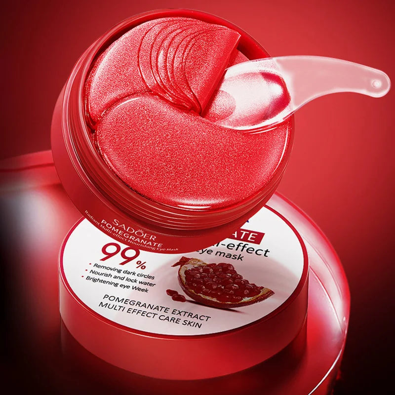SADOER 60pcs Red Pomegranate Collagen Eye Mask - Firming / Anti Dark Circles
