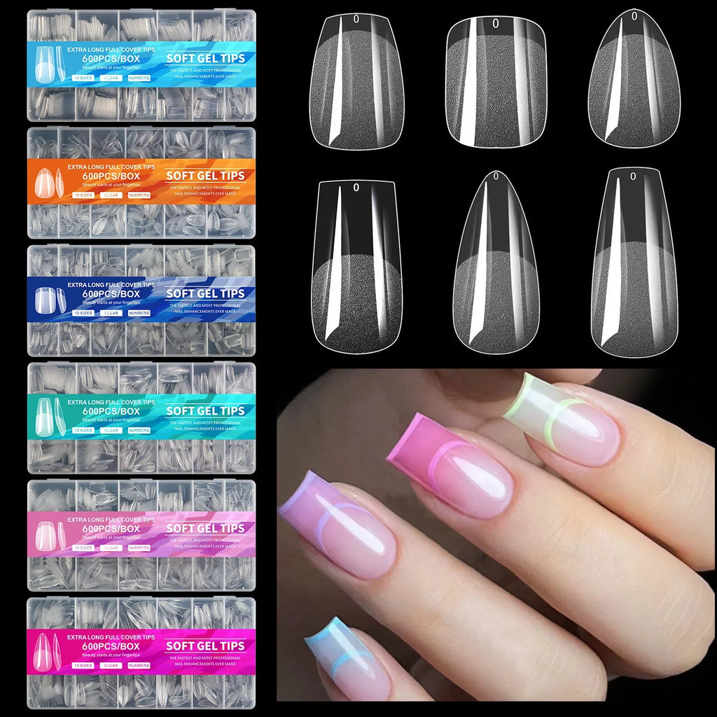 600Pcs Full Cover Press On Fake Nails