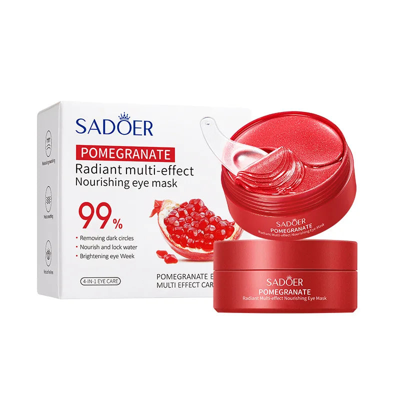 SADOER 60pcs Red Pomegranate Collagen Eye Mask - Firming / Anti Dark Circles